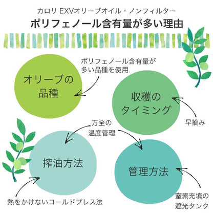 カロリ エキストラバージン オリーブオイル ノンフィルター 500ml