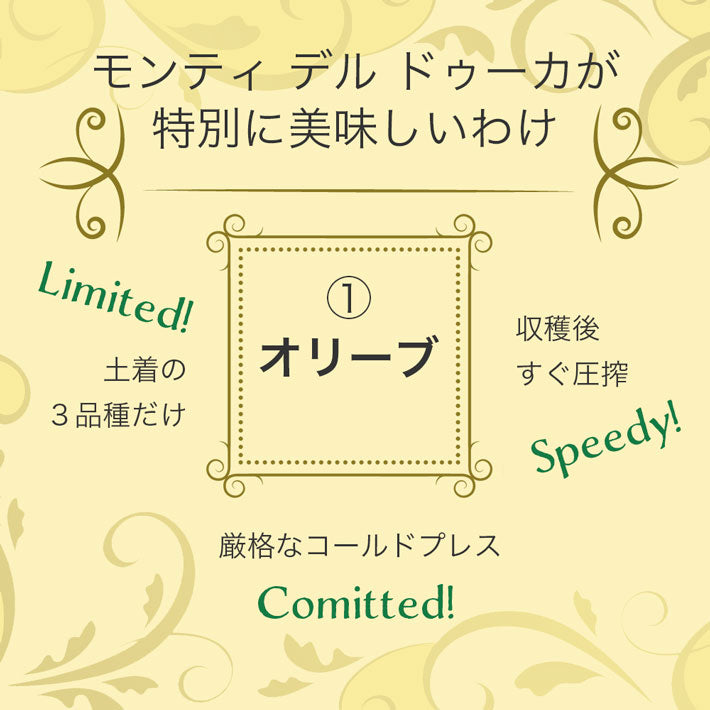 カロリ エキストラバージン オリーブオイル モンティ デル ドゥーカ 500ml x 2本